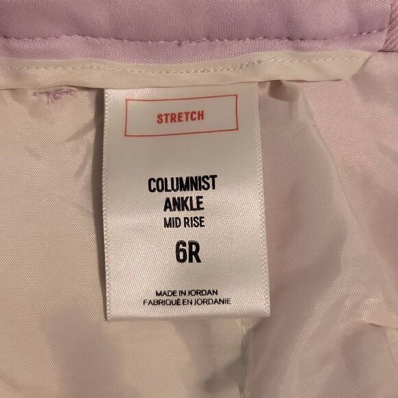 Express Mid Ride Stretch Columnist Ankle Linen Blend Pants - Picture 6 of 10